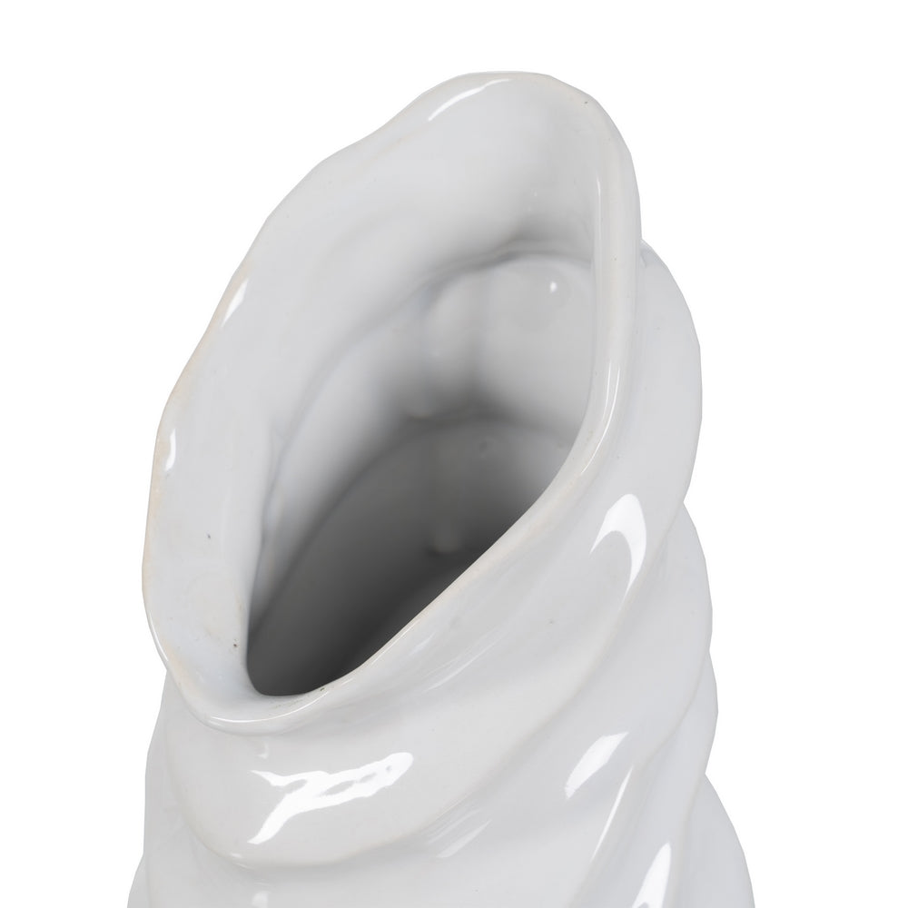 JARRÓN BLANCO CERÁMICA DECORACIÓN 17,50 X 17 X 49 CM
