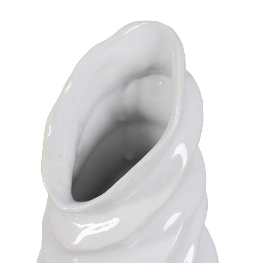 JARRÓN BLANCO CERÁMICA DECORACIÓN 17,50 X 17 X 49 CM