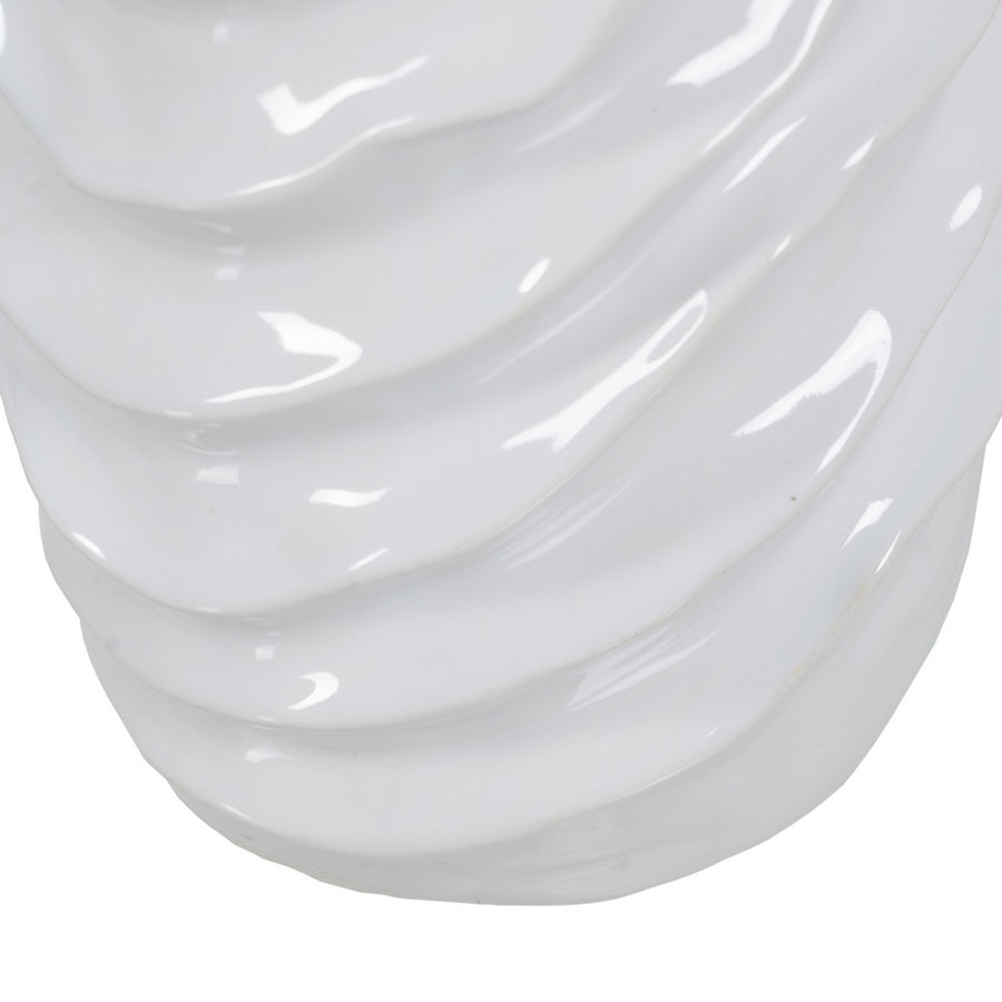 JARRÓN BLANCO CERÁMICA DECORACIÓN 17,50 X 17 X 49 CM