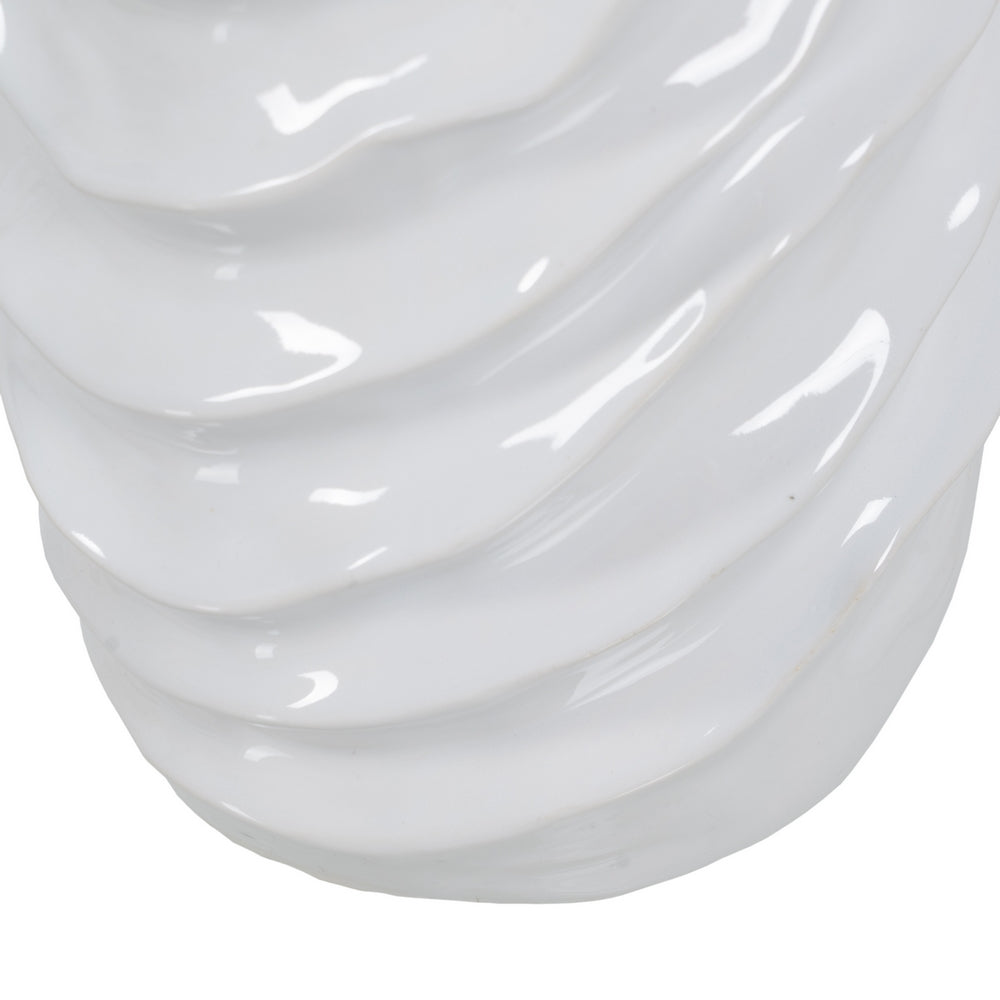 JARRÓN BLANCO CERÁMICA DECORACIÓN 17,50 X 17 X 49 CM