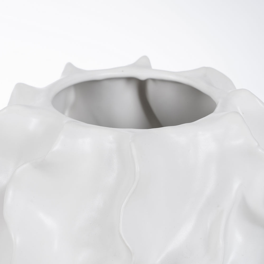 JARRÓN BLANCO CERÁMICA DECORACIÓN 33 X 33 X 48 CM
