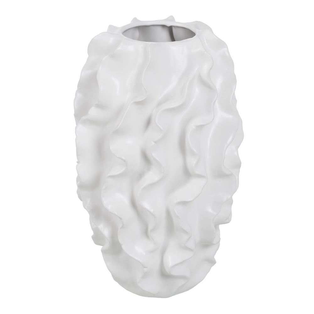 JARRÓN BLANCO CERÁMICA DECORACIÓN 33 X 33 X 48 CM