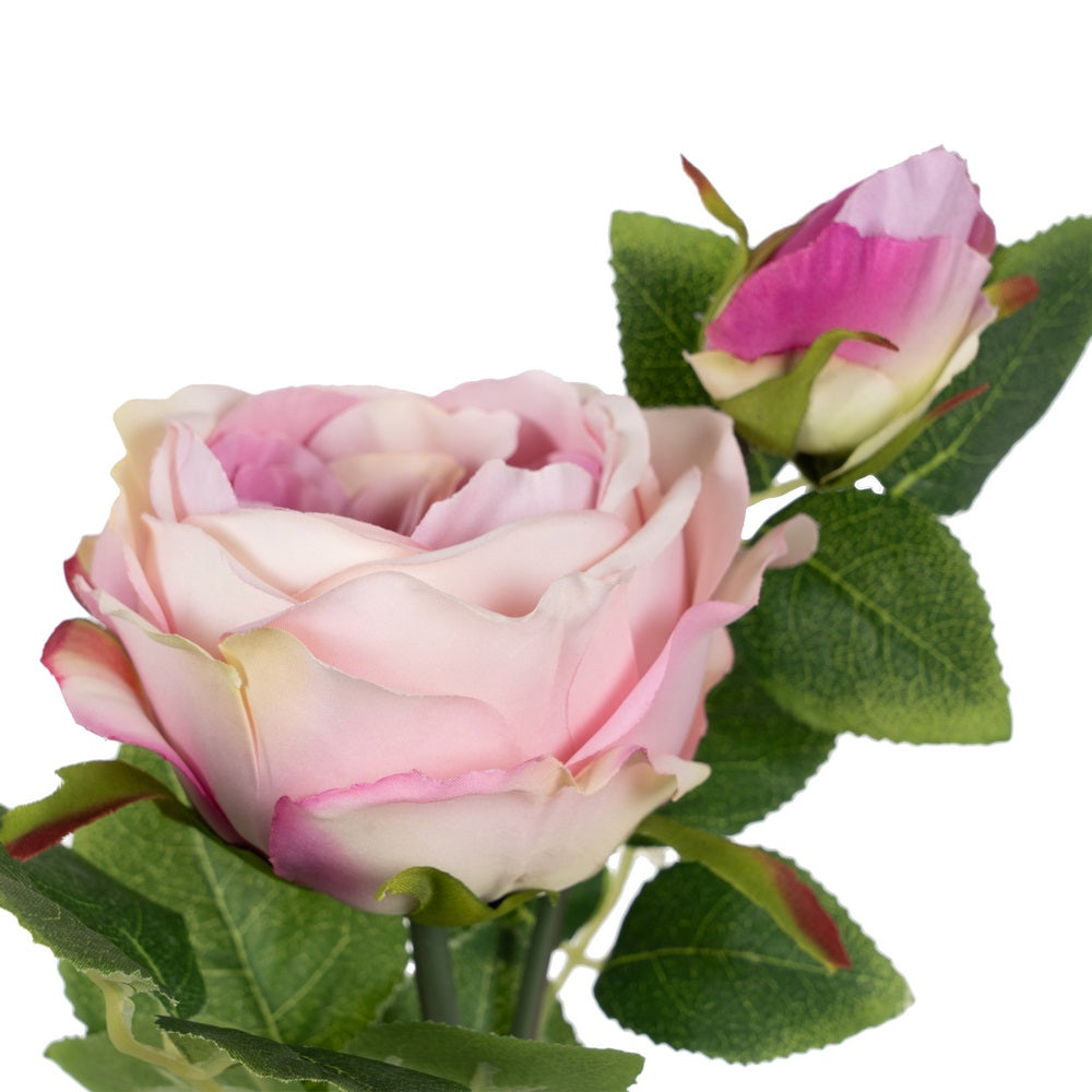 FLOR ROSA ROSA PVC-TEJIDO DECORACIÓN 69 CM