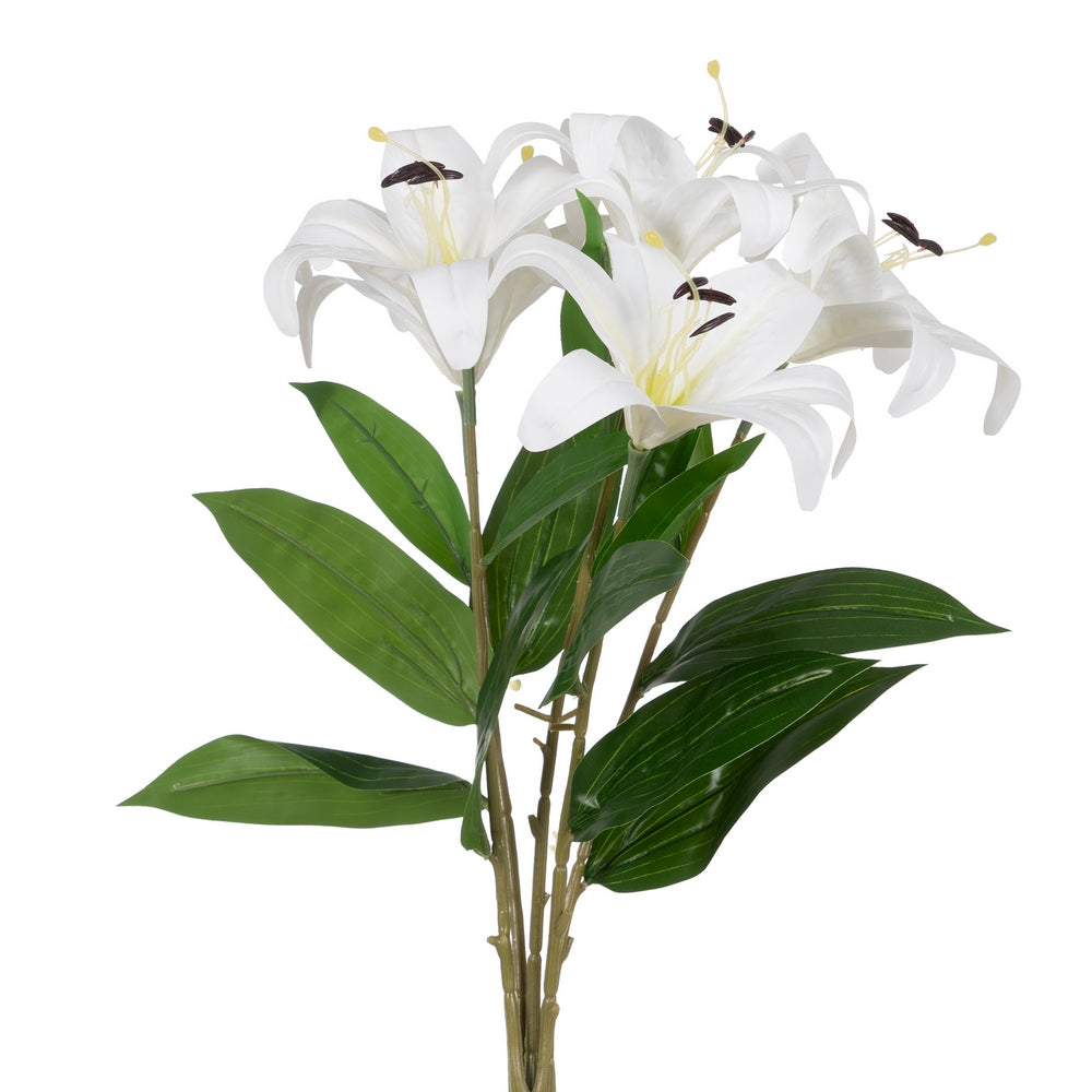 WHITE LILY FLOWER RUBBER DECORATION 58 CM