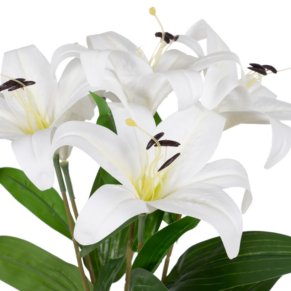 WHITE LILY FLOWER RUBBER DECORATION 58 CM