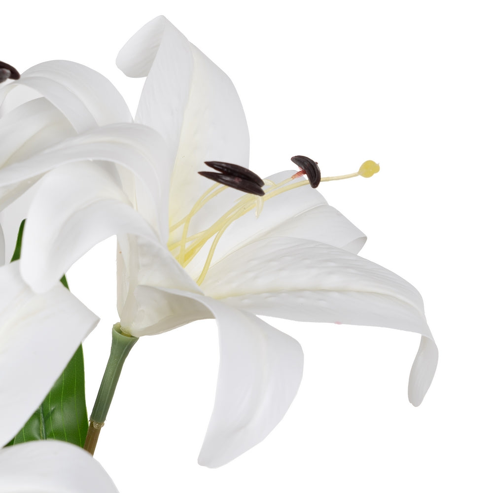 WHITE LILY FLOWER RUBBER DECORATION 58 CM
