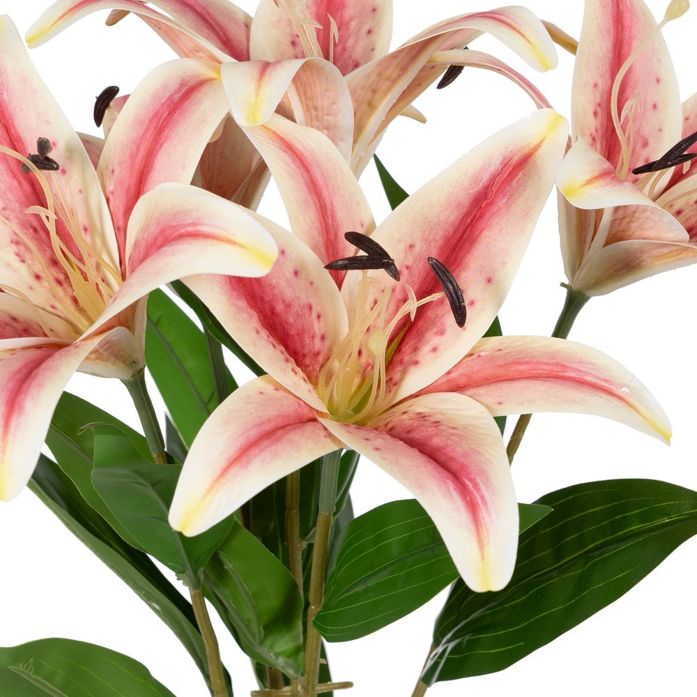 FLOR LIRIO ROSA GOMA DECORACIÓN 58 CM