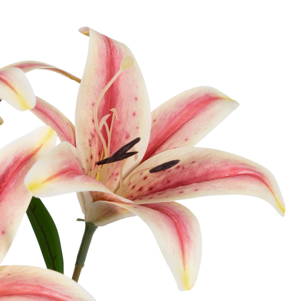 FLOR LIRIO ROSA GOMA DECORACIÓN 58 CM