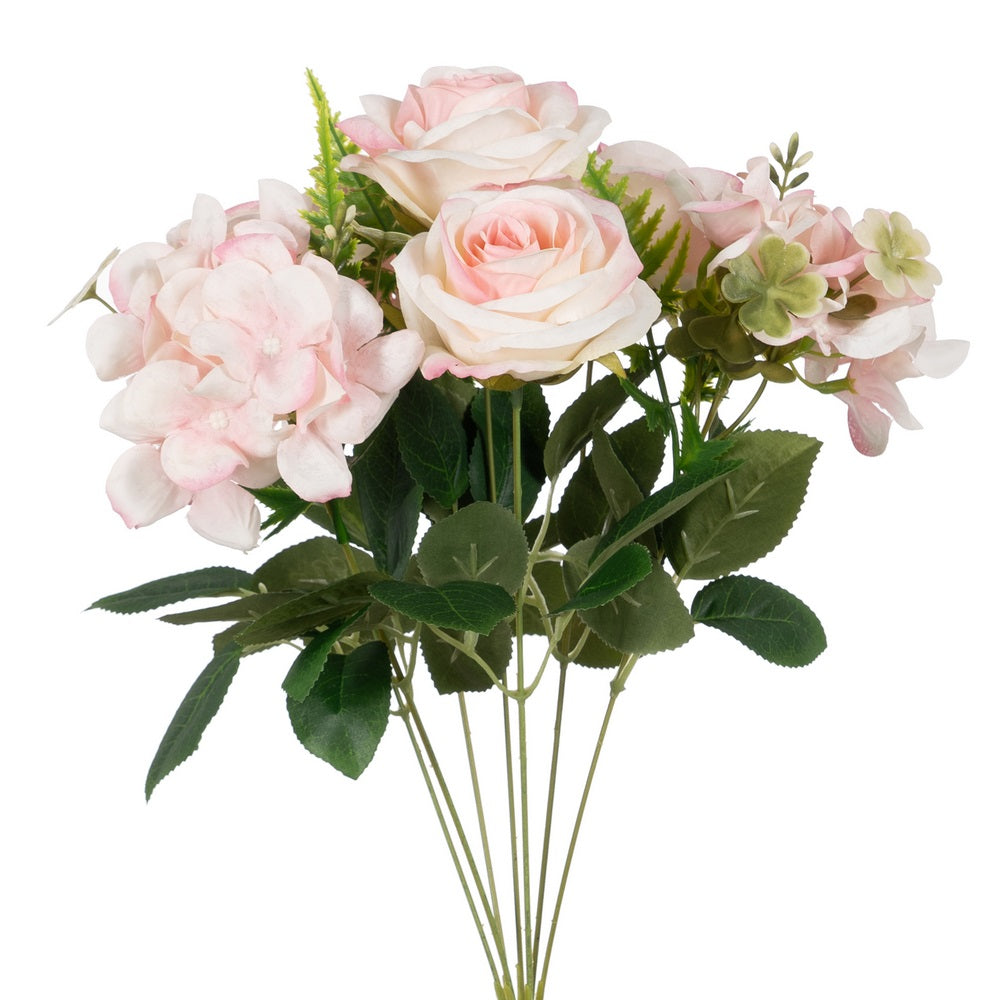 PINK ROSE BOUQUET PVC-FABRIC DECORATION 43 CM