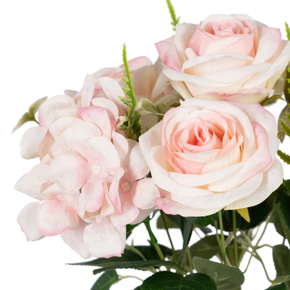PINK ROSE BOUQUET PVC-FABRIC DECORATION 43 CM