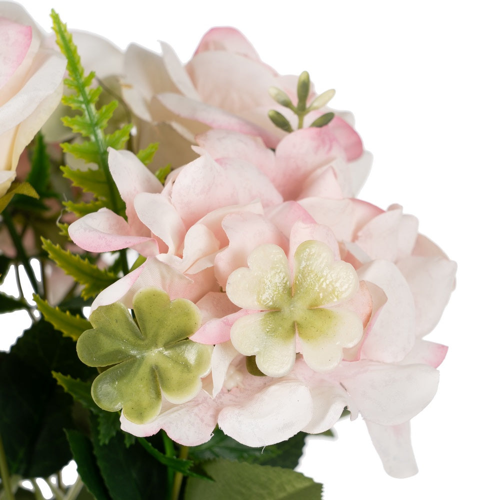 PINK ROSE BOUQUET PVC-FABRIC DECORATION 43 CM