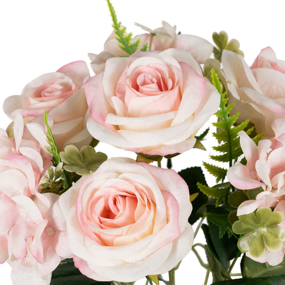 PINK ROSE BOUQUET PVC-FABRIC DECORATION 43 CM