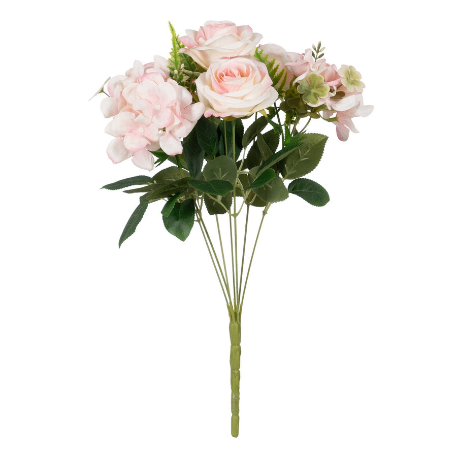 PINK ROSE BOUQUET PVC-FABRIC DECORATION 43 CM