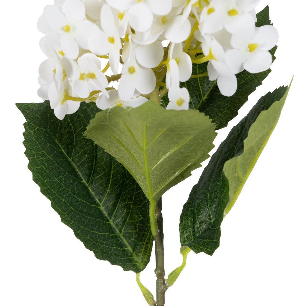 FLOR HORTENSIA BLANCO TEJIDO DECORACIÓN 74 CM