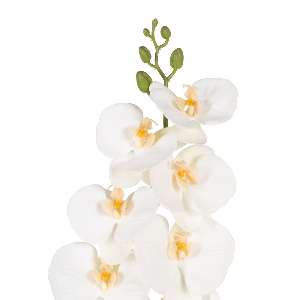 FLOR ORQUÍDEA BLANCO GOMA DECORACIÓN 96 CM