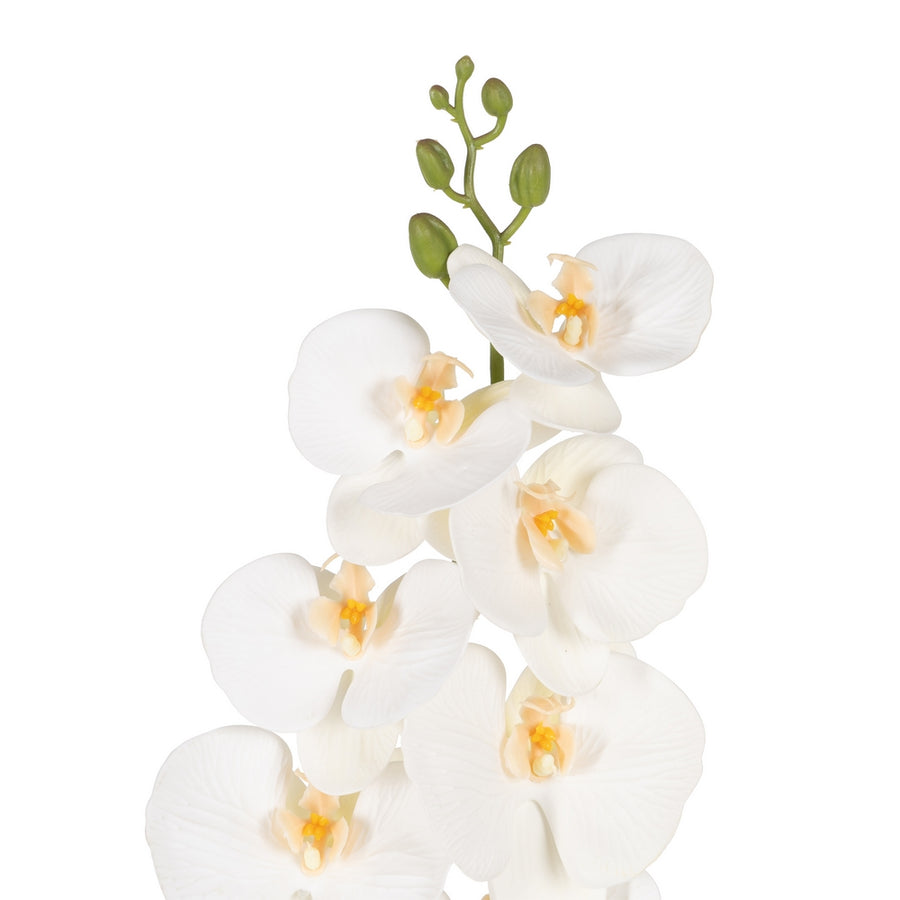FLOR ORQUÍDEA BLANCO GOMA DECORACIÓN 96 CM