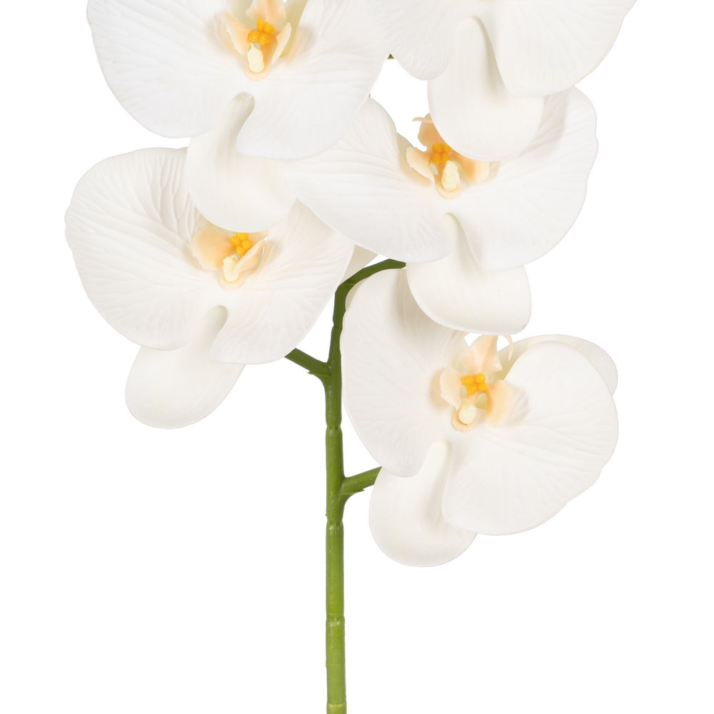 FLOR ORQUÍDEA BLANCO GOMA DECORACIÓN 96 CM