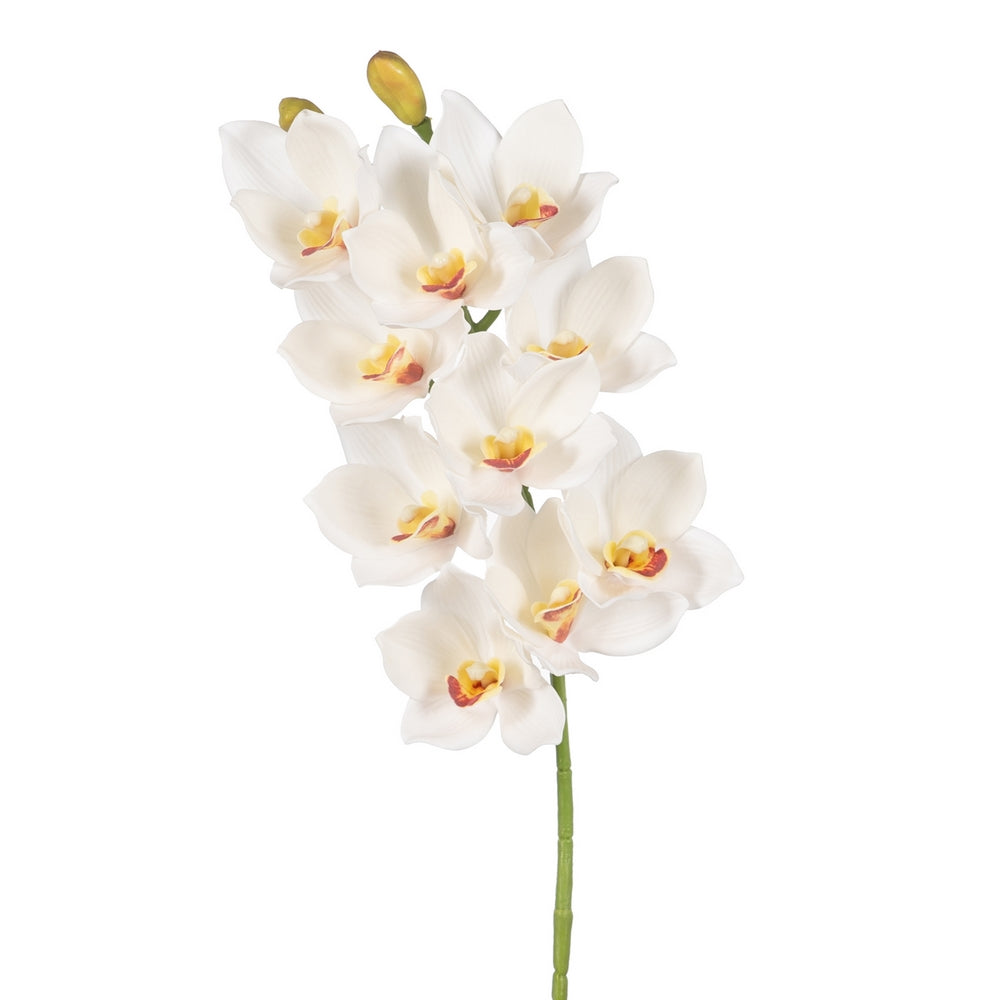 WHITE ORCHID RUBBER DECORATION 71 CM