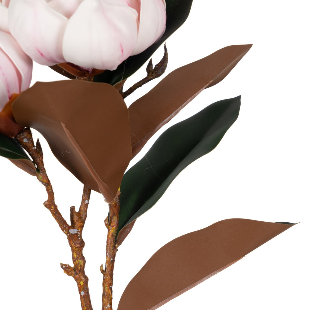 FLOR MAGNOLIA ROSA GOMA DECORACIÓN 73 CM