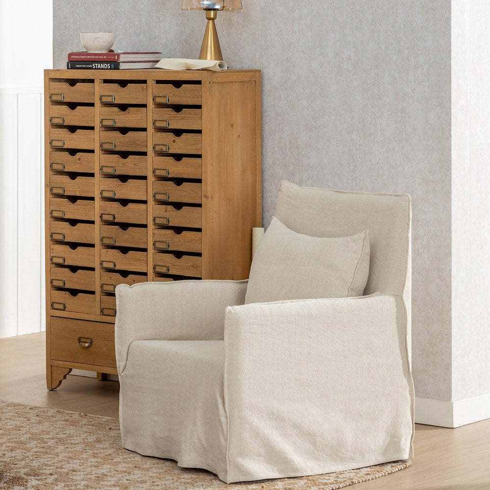 SILL�N CREMA TEJIDO-MADERA 75 X 76 X 90,50 CM