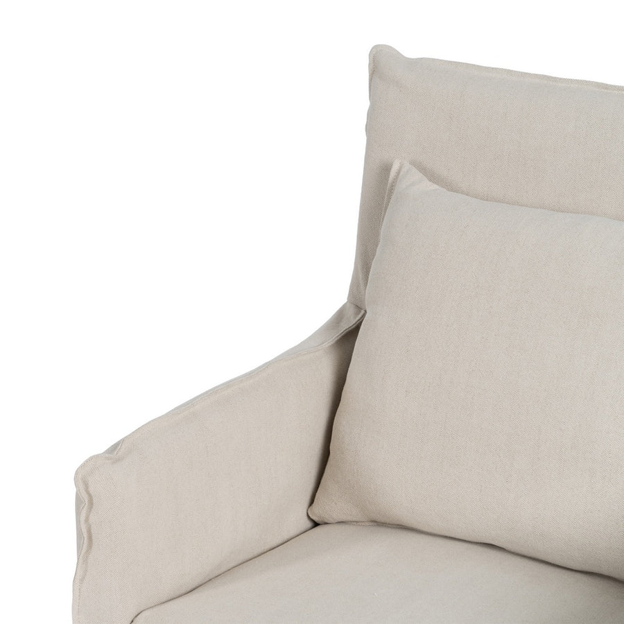 SILLÓN CREMA TEJIDO-MADERA 75 X 76 X 90,50 CM