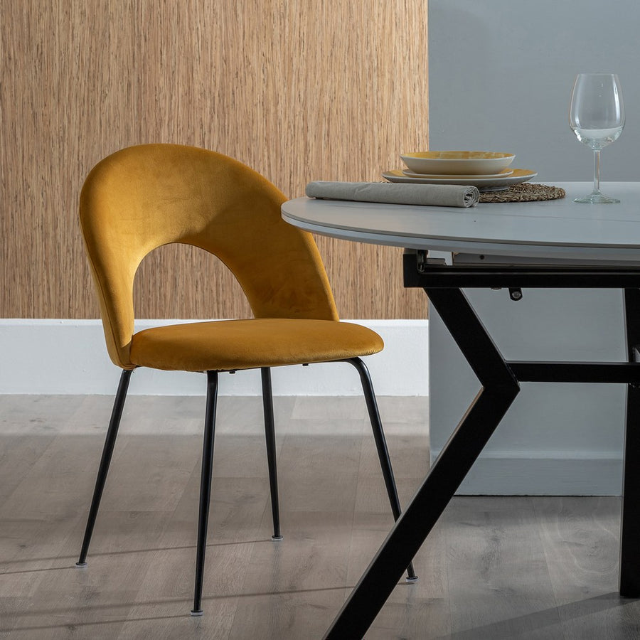 SILLA OCRE TEJIDO-METAL CONTRACT 49 X 60 X 81 CM