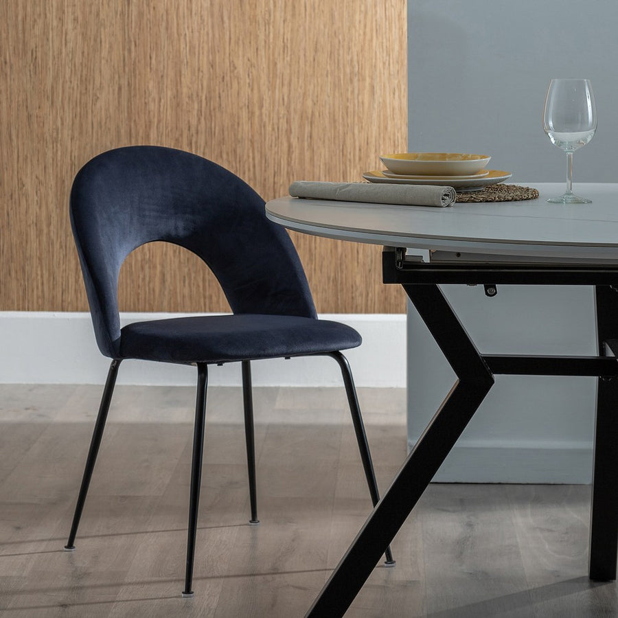 SILLA AZUL TEJIDO-METAL CONTRACT 49 X 60 X 81 CM