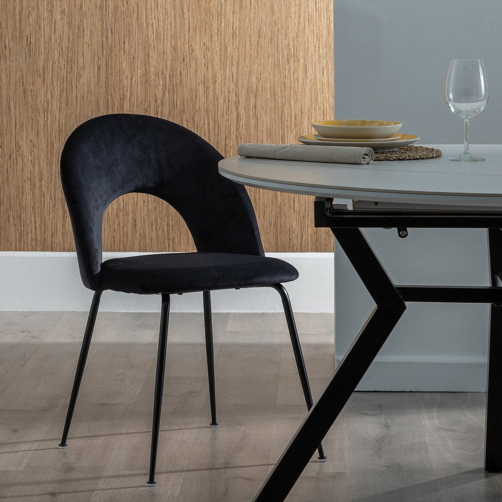 SILLA NEGRO TEJIDO-METAL CONTRACT 49 X 60 X 81 CM