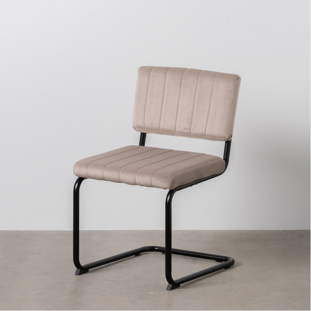 SILLA BEIGE TEJIDO-METAL CONTRACT 48 X 56 X 82 CM