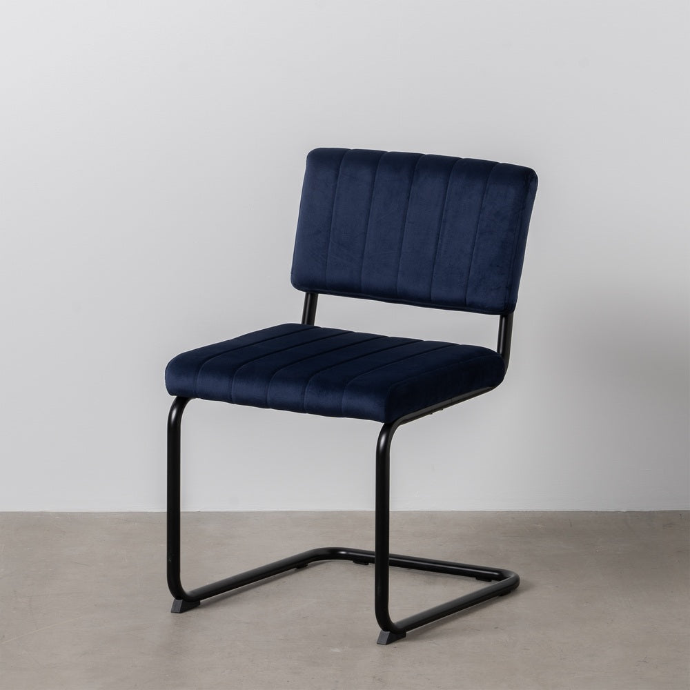 SILLA AZUL TEJIDO-METAL CONTRACT 48 X 56 X 82 CM