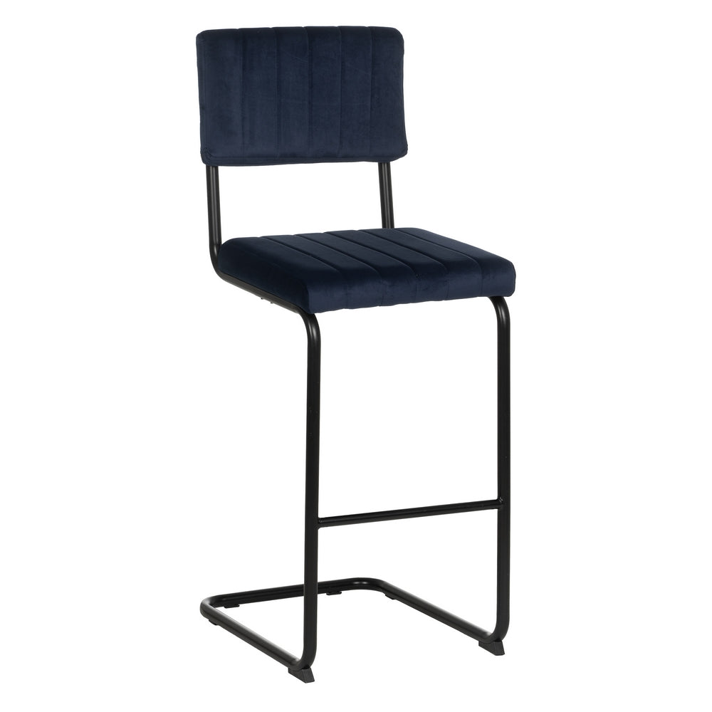 TABURETE AZUL TEJIDO-METAL CONTRACT 44 X 50 X 115 CM