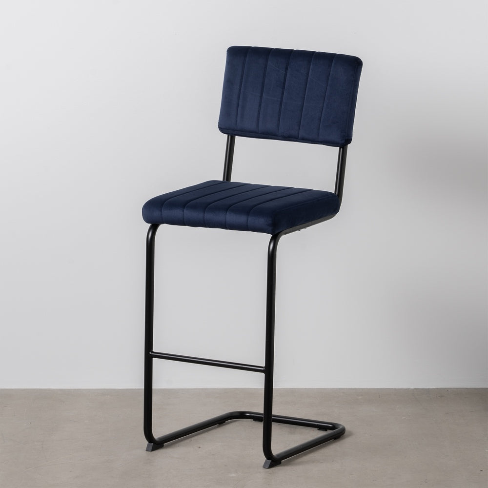 TABURETE AZUL TEJIDO-METAL CONTRACT 44 X 50 X 115 CM