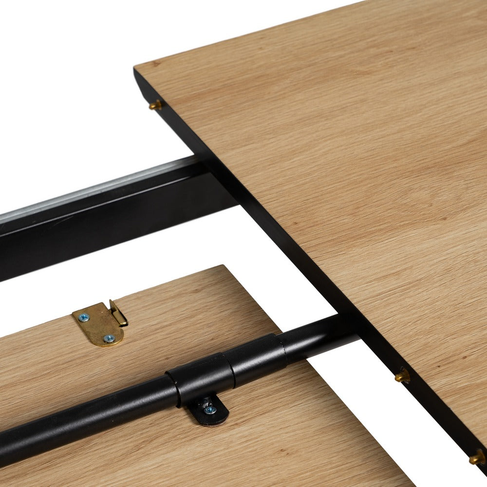 EXTENDABLE DINING TABLE NATURAL MDF-METAL 120 X 80 X 75 CM