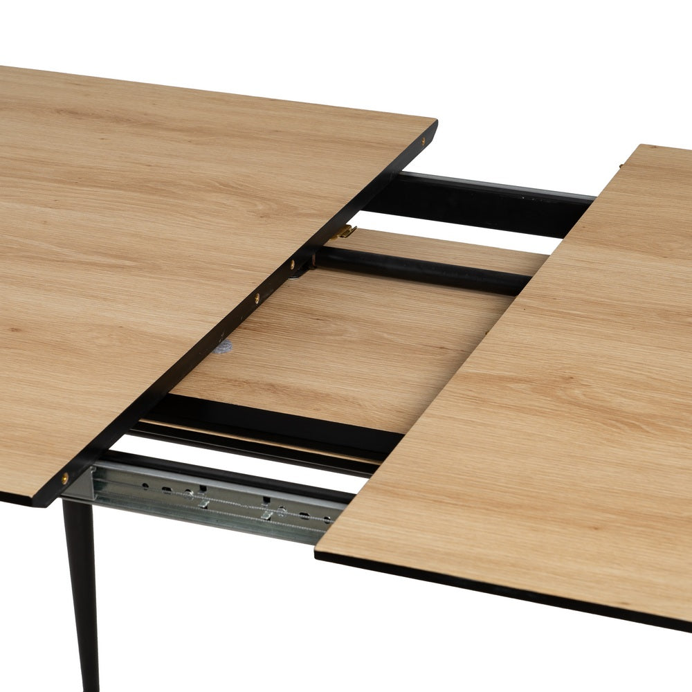 EXTENDABLE DINING TABLE NATURAL MDF-METAL 120 X 80 X 75 CM