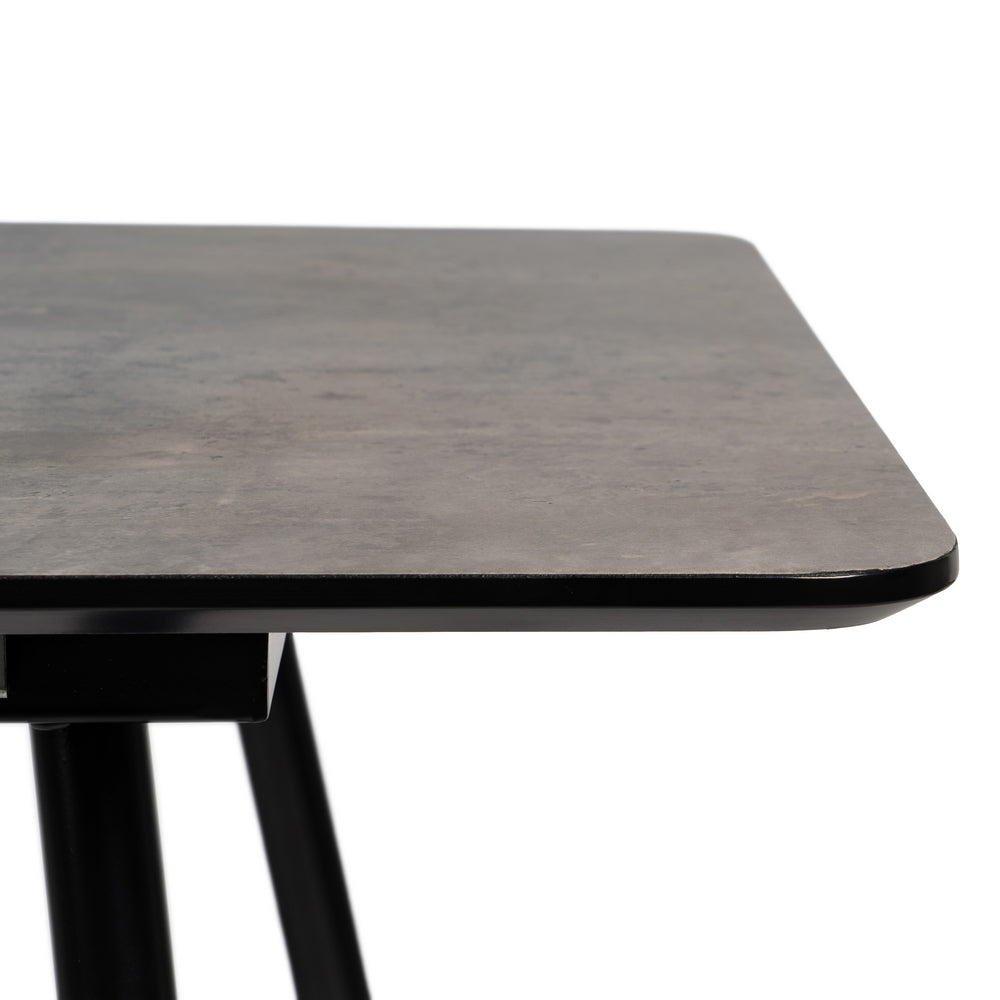 GREY EXTENDABLE MDF-METAL DINING TABLE 120 X 80 X 75 CM