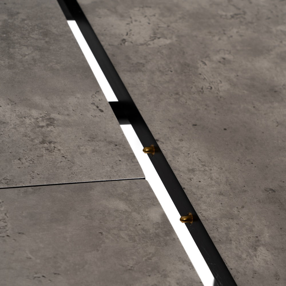 GREY EXTENDABLE MDF-METAL DINING TABLE 120 X 80 X 75 CM