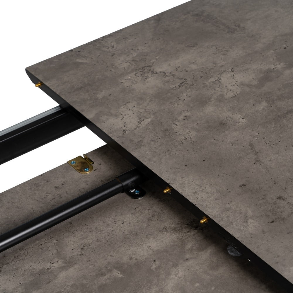GREY EXTENDABLE MDF-METAL DINING TABLE 120 X 80 X 75 CM