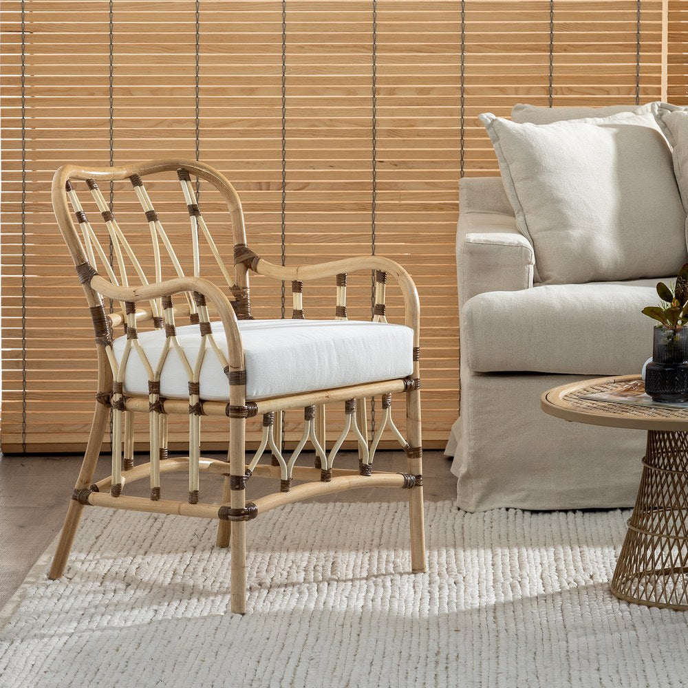 NATURAL RATTAN LOUNGE ARMCHAIR 58 X 62 X 85 CM