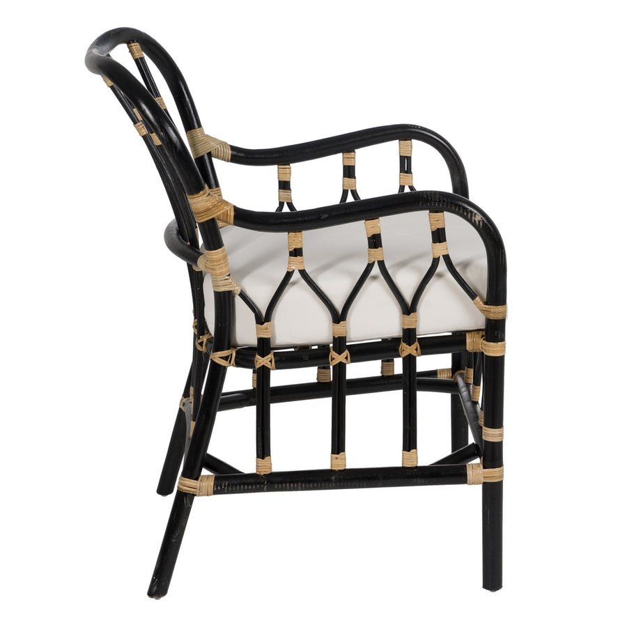 SILLÓN NEGRO RATÁN SALÓN 58 X 62 X 85 CM