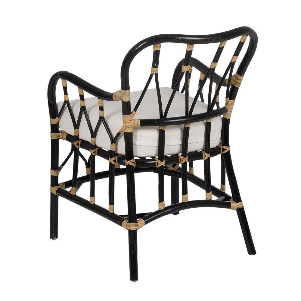 BLACK RATTAN LOUNGE CHAIR 58 X 62 X 85 CM