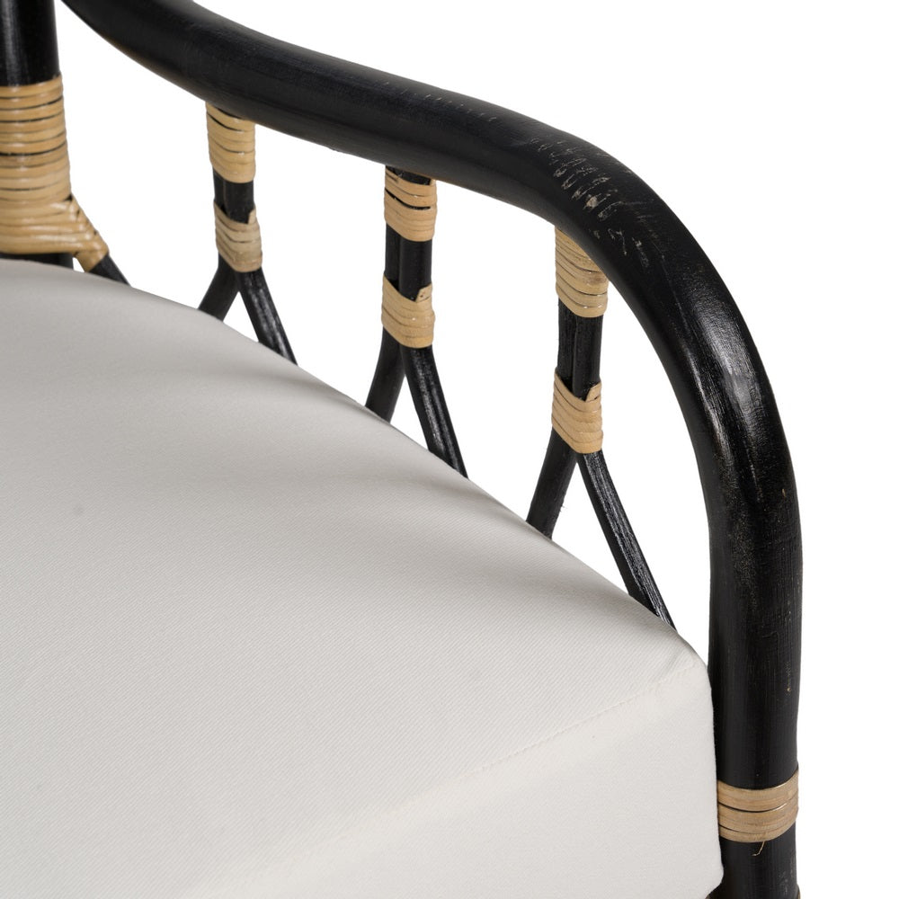 BLACK RATTAN LOUNGE CHAIR 58 X 62 X 85 CM
