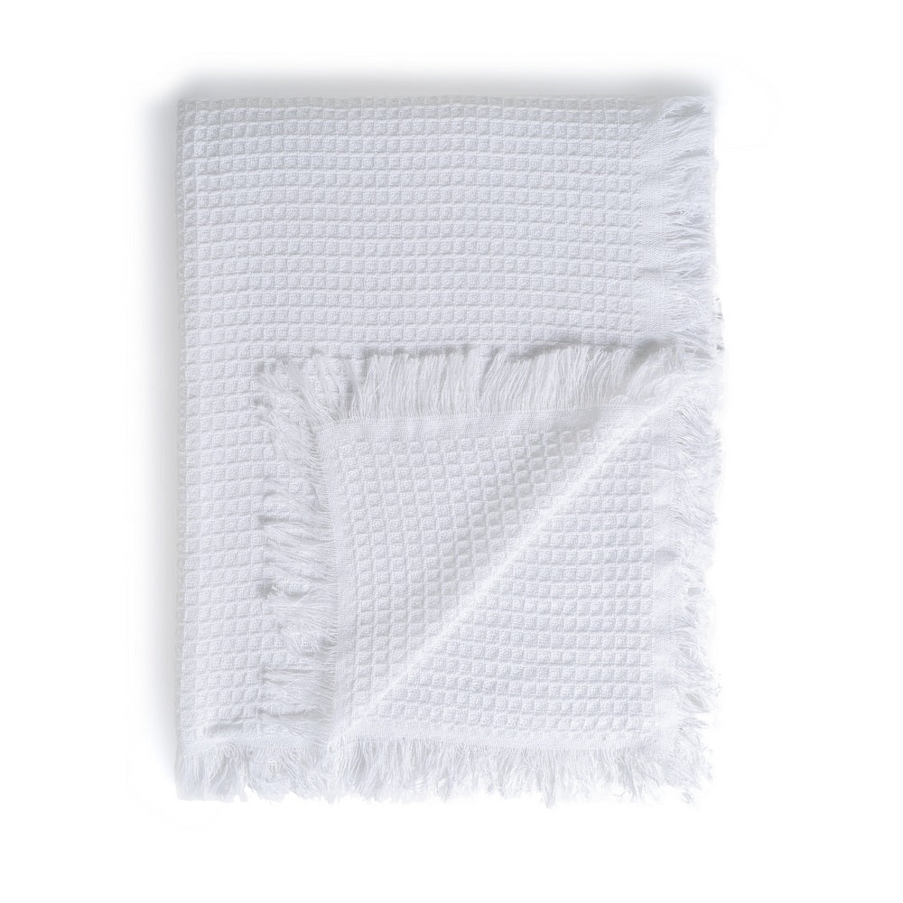PLAID PANAL BLANCO ALGODÓN DECORACIÓN 180 X 260 CM