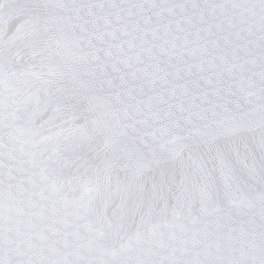 PLAID PANAL BLANCO ALGODÓN DECORACIÓN 180 X 260 CM
