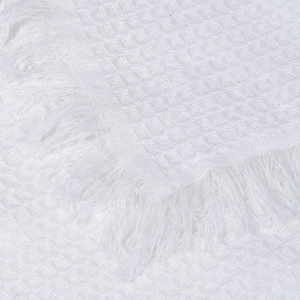 PLAID PANAL BLANCO ALGODÓN DECORACIÓN 280 X 260 CM