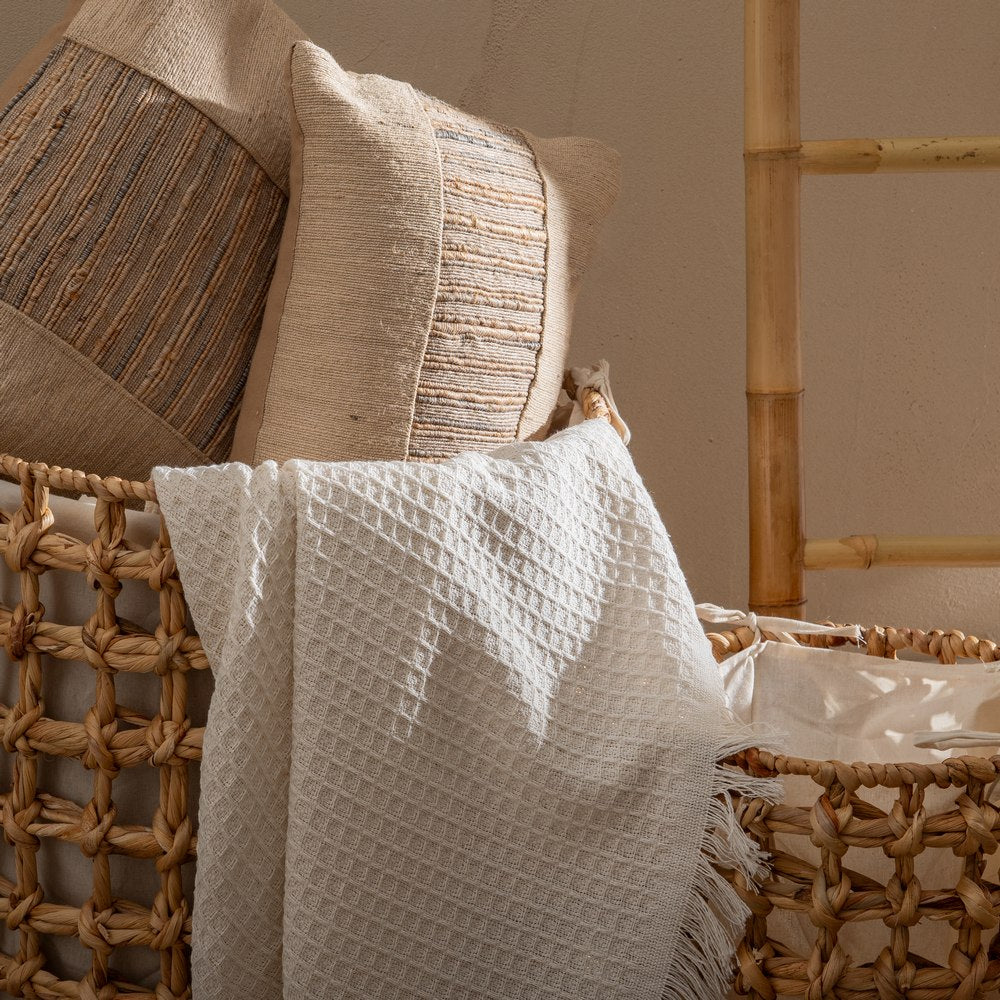 PLAID PANAL CREMA ALGODÓN DECORACIÓN 180 X 260 CM