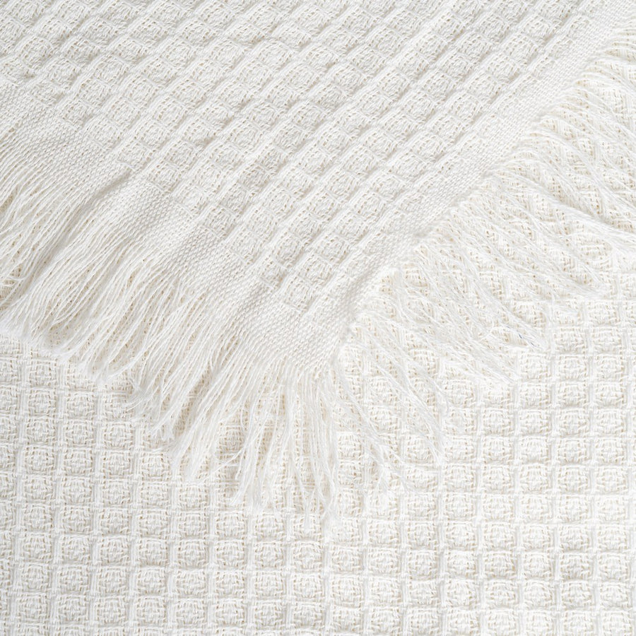 PLAID PANAL CREMA ALGODÓN DECORACIÓN 180 X 260 CM