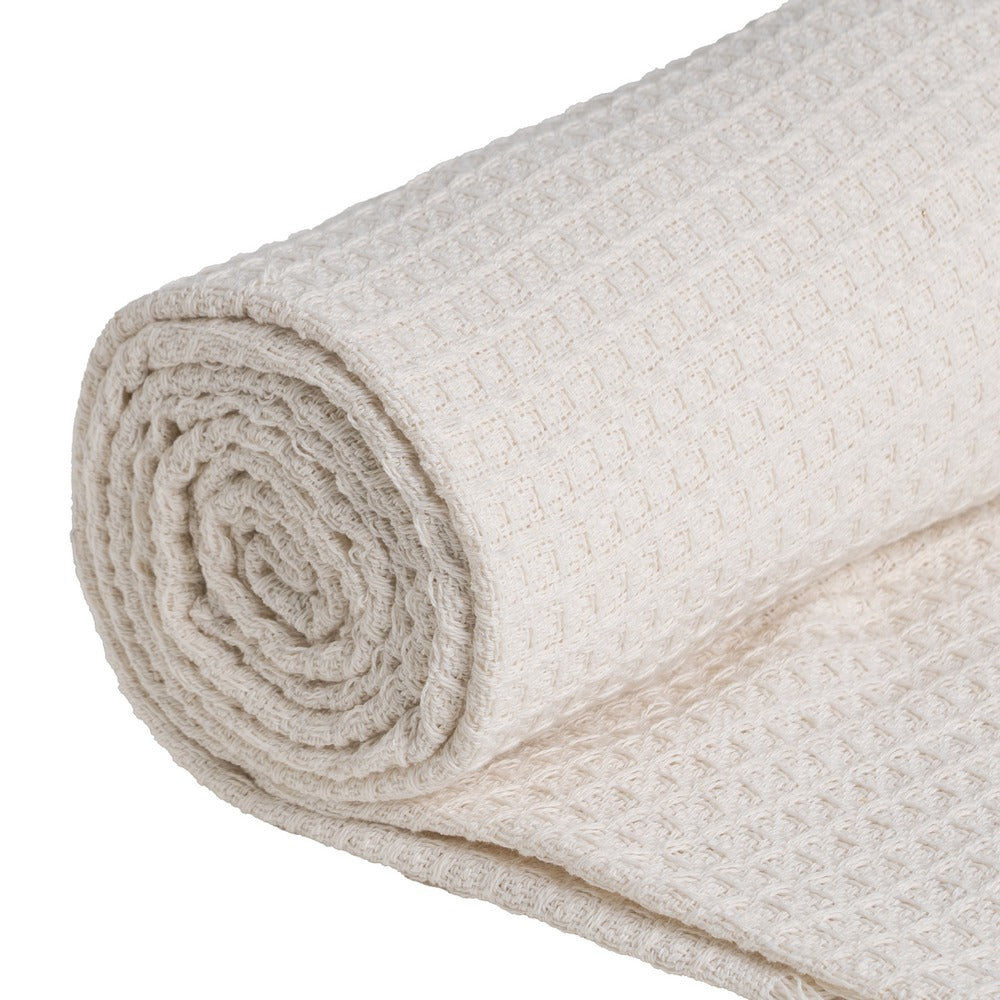 PLAID PANAL CREMA ALGODÓN DECORACIÓN 180 X 260 CM