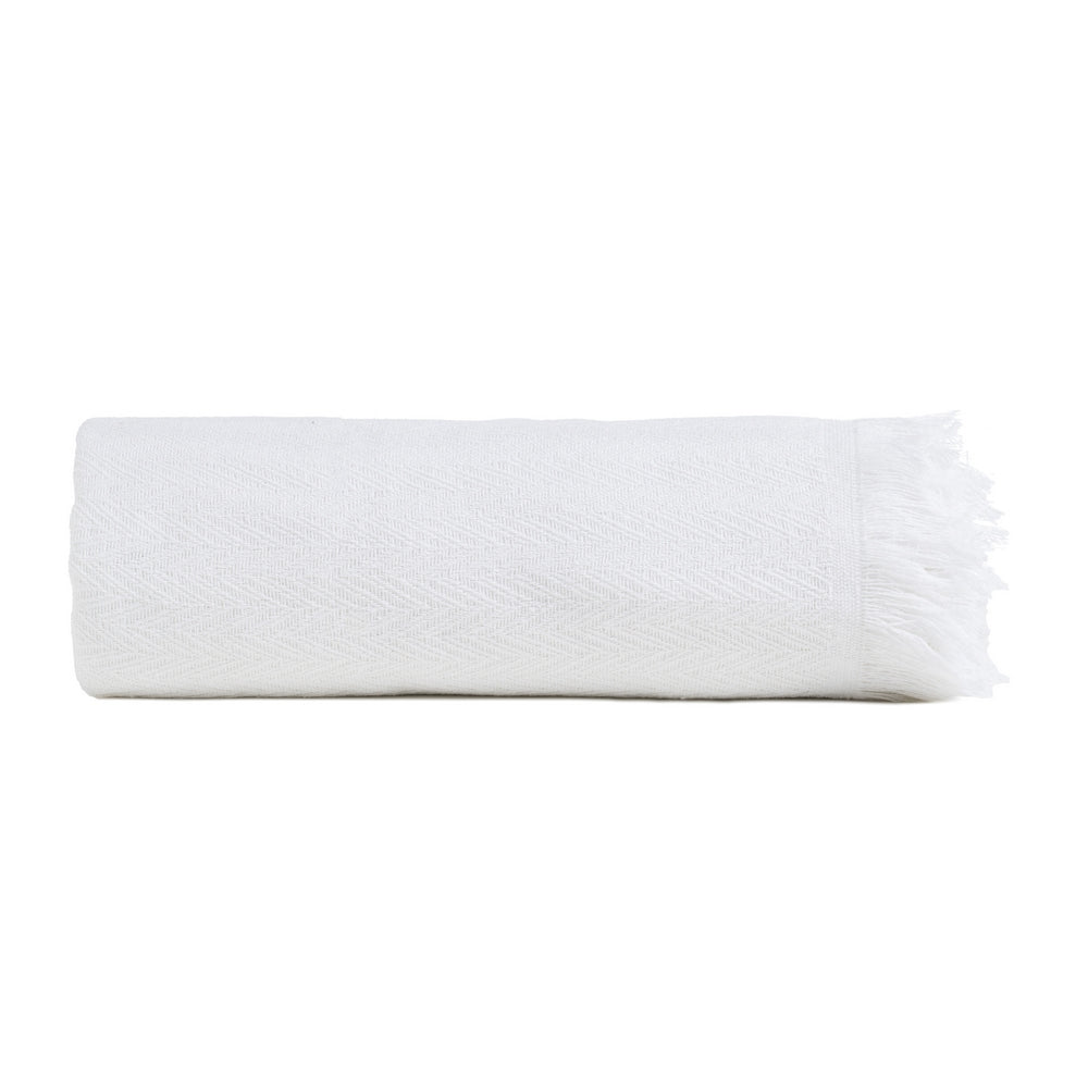 PLAID ESPIGA BLANCO ALGOD�N DECORACI�N 180 X 260 CM