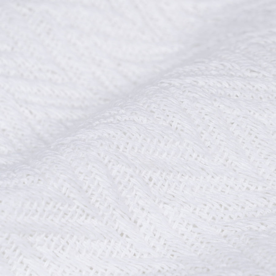 PLAID ESPIGA BLANCO ALGODÓN DECORACIÓN 280 X 260 CM
