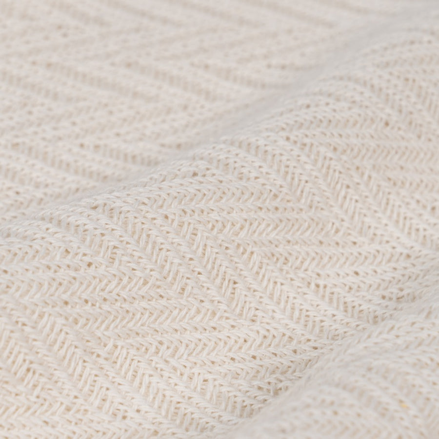 PLAID ESPIGA CREMA ALGODÓN DECORACIÓN 180 X 260 CM